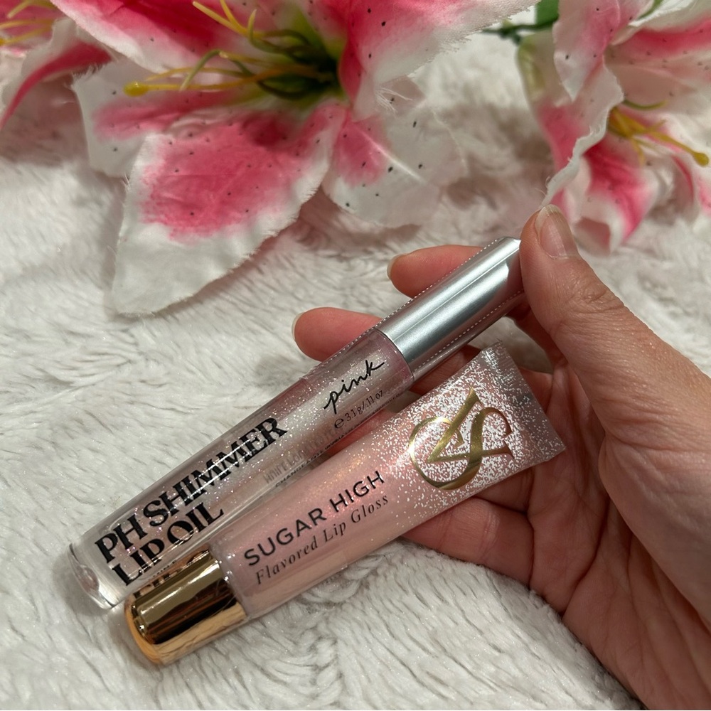 PINK Victoria's Secret Shimmer Lip Oil and Sugar High Gloss
